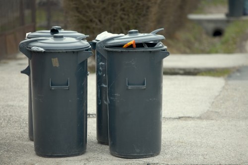 Waste management professionals sorting recyclables